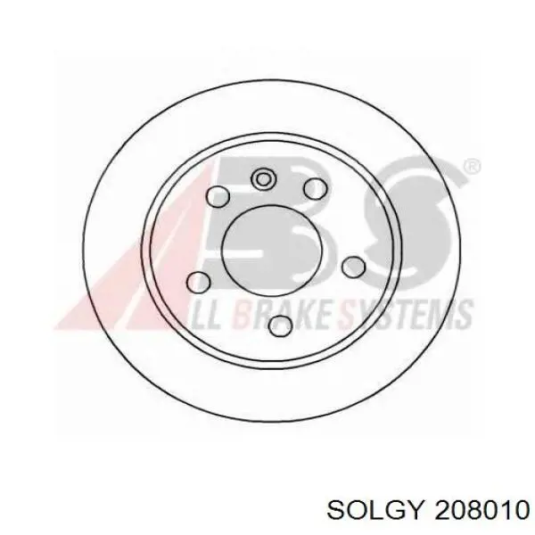 Disco de freno trasero 208010 Solgy