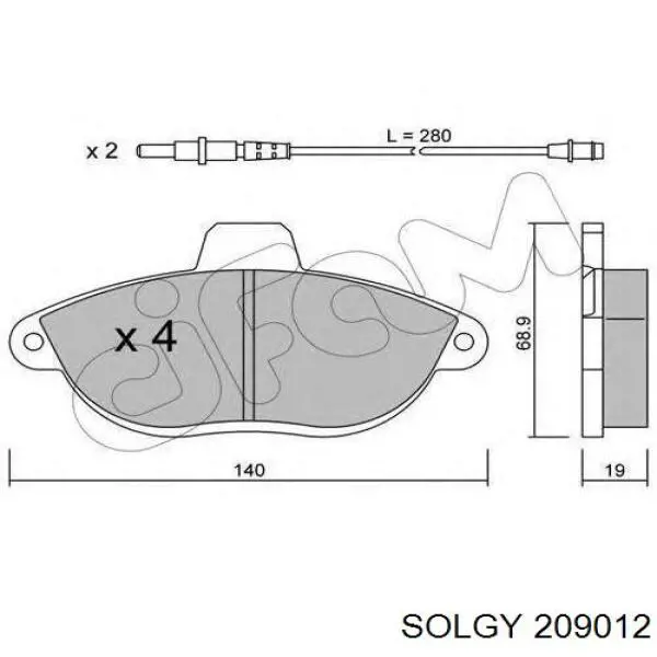 209012 Solgy pastillas de freno delanteras