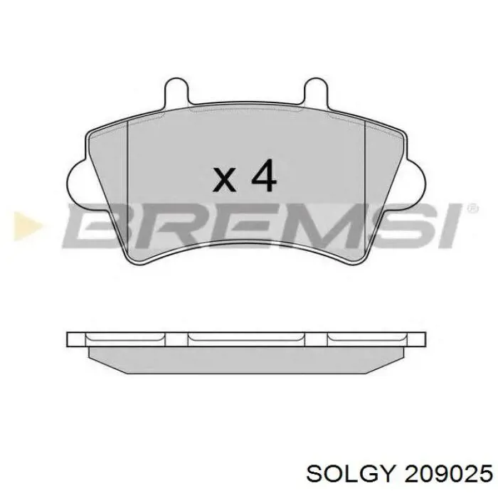 209025 Solgy pastillas de freno delanteras