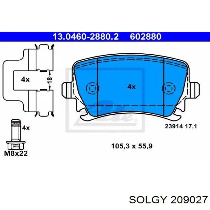 209027 Solgy pastillas de freno traseras