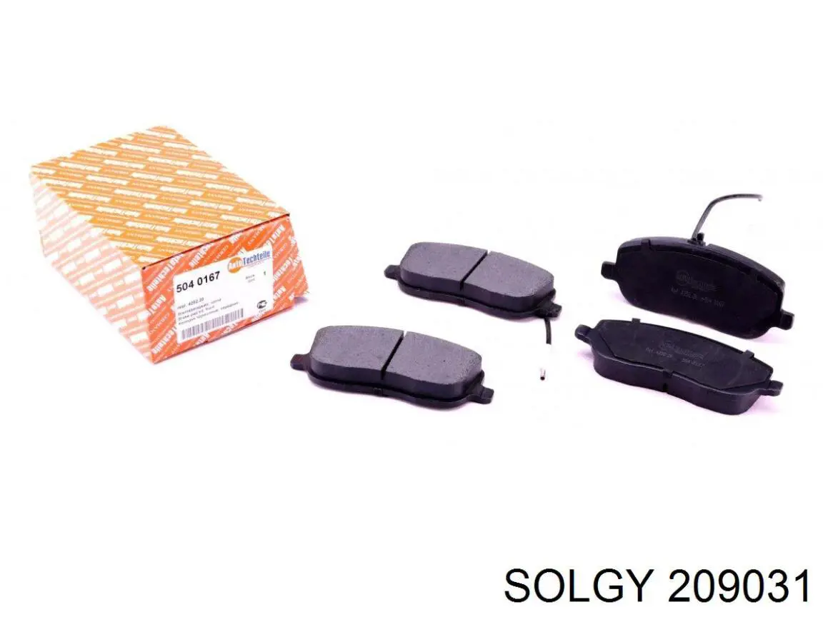 209031 Solgy pastillas de freno delanteras
