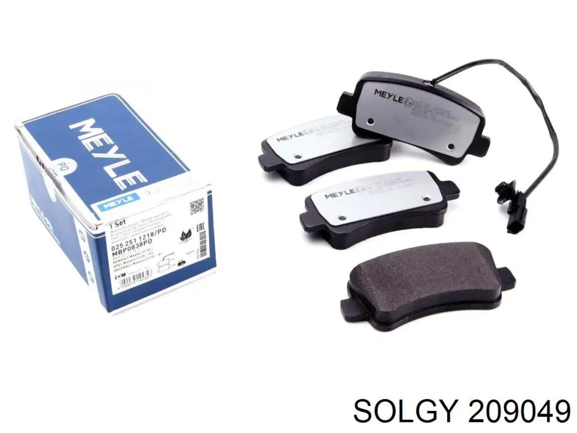 Pastillas de freno traseras 209049 Solgy
