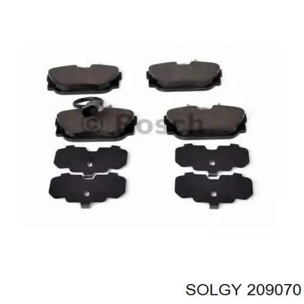 Pastillas de freno traseras 209070 Solgy