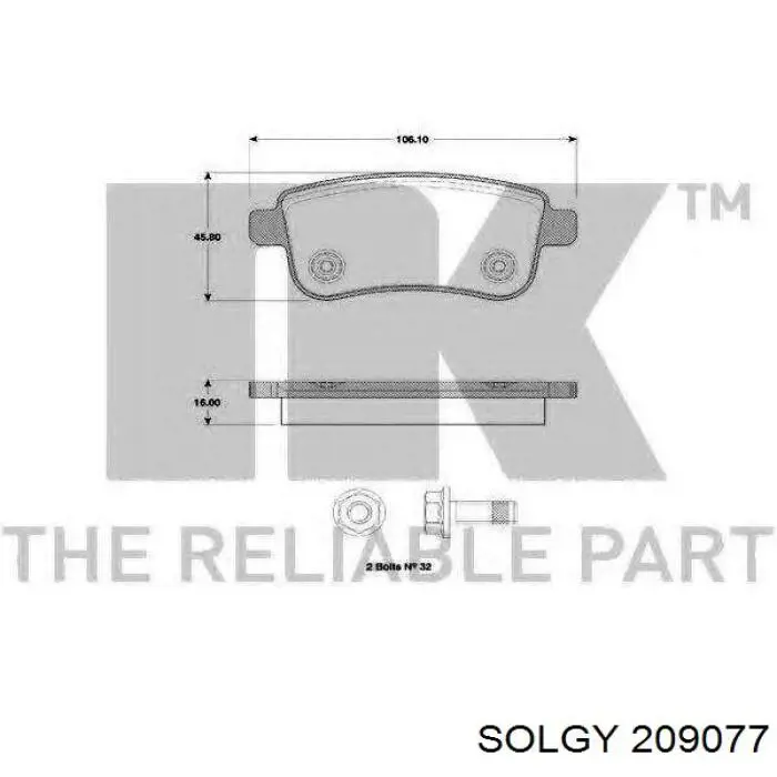 209077 Solgy Pastillas freno traseras