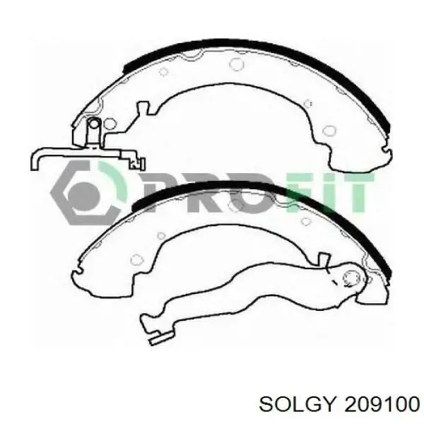 209100 Solgy zapatas de frenos de tambor traseras