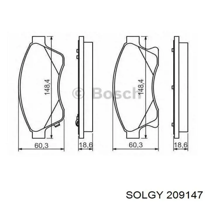 209147 Solgy pastillas de freno delanteras