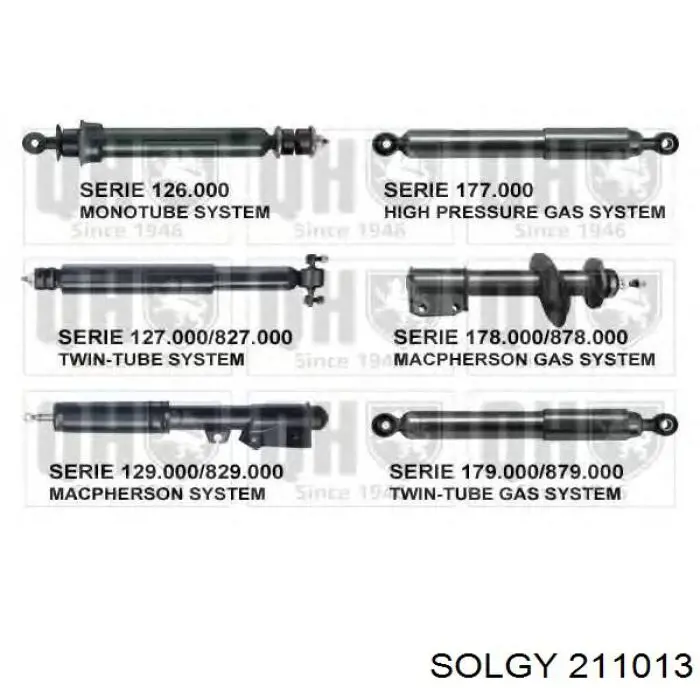 Amortiguador trasero 211013 Solgy