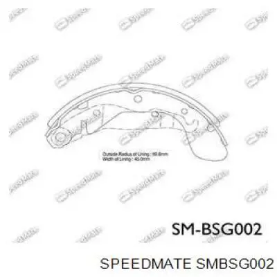 SM-BSG002 Speedmate zapatas de frenos de tambor traseras