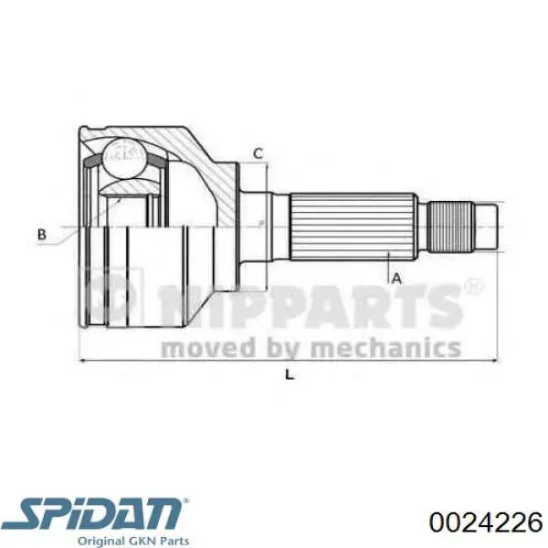 0.024226 GKN-Spidan junta homocinética exterior delantera