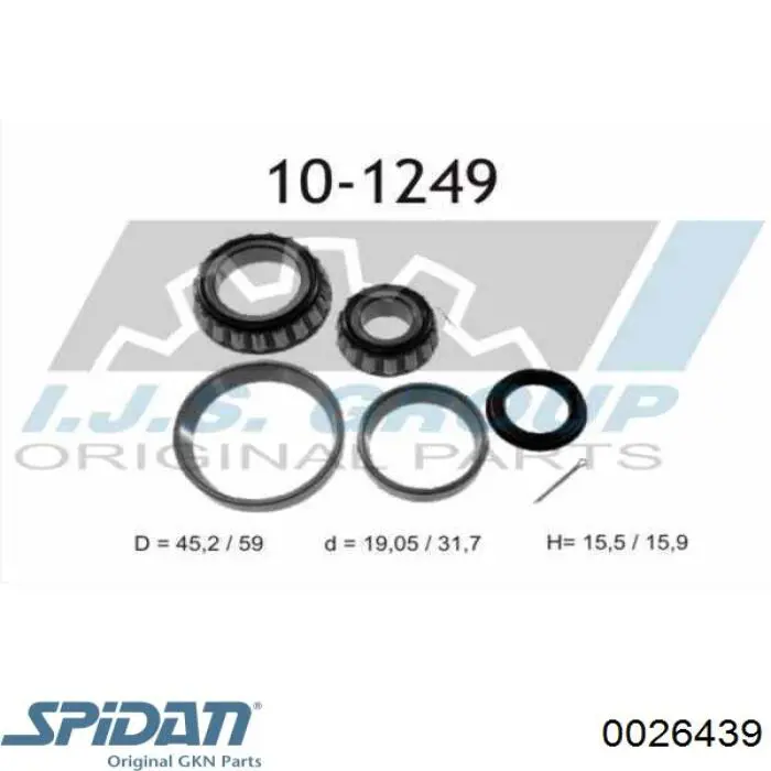 0.026439 GKN-Spidan cojinete de rueda trasero