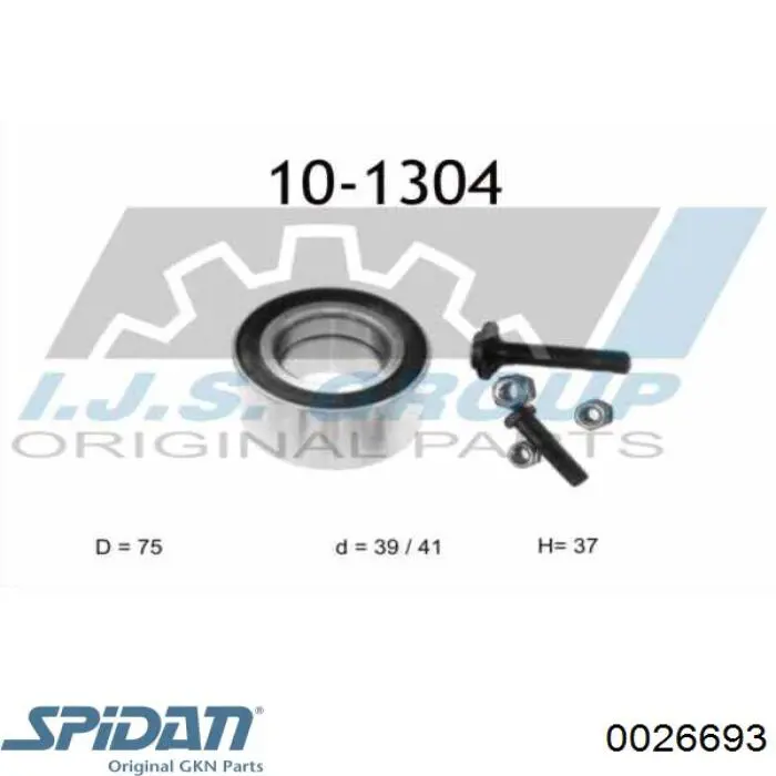 0 026693 GKN-Spidan cojinete de rueda delantero