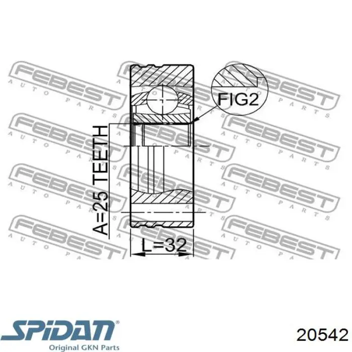 Junta homocinética exterior trasera GKN-Spidan 20542 precio, desde 48,39 EUR