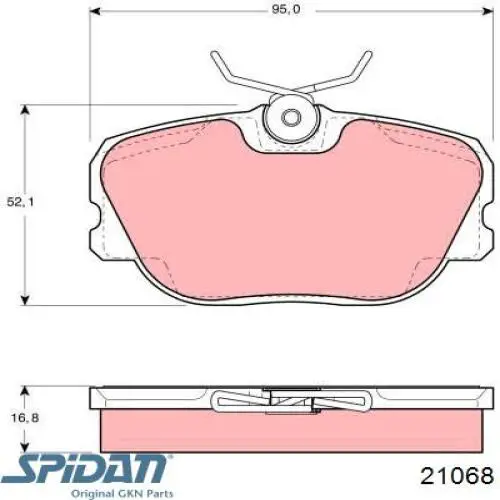 21068 GKN-Spidan árbol de transmisión delantero izquierdo