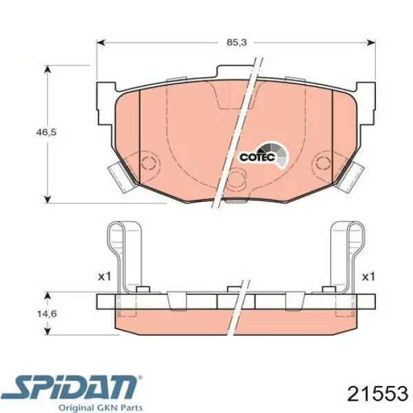 21553 GKN-Spidan árbol de transmisión delantero izquierdo