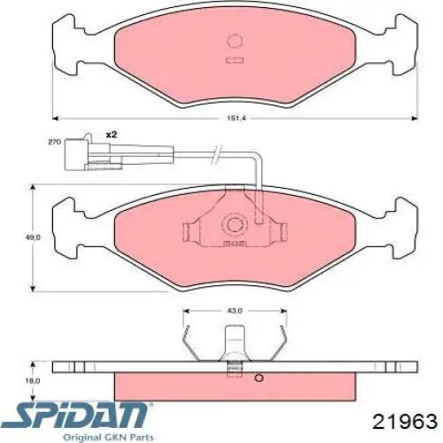 Semieje delantero derecho 21963 GKN-Spidan