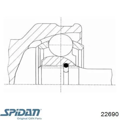 22690 GKN-Spidan junta homocinética exterior delantera