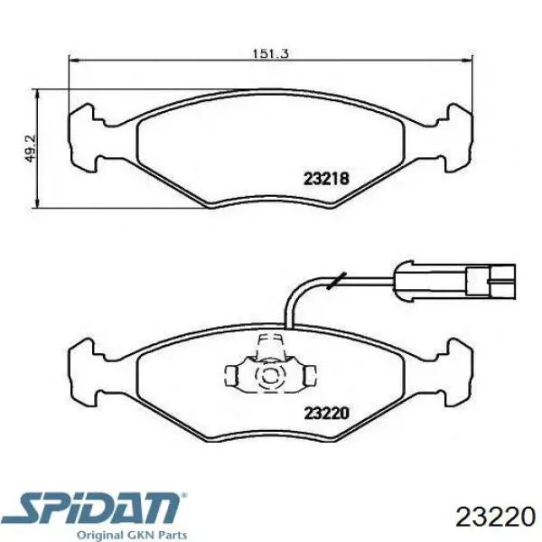 23220 GKN-Spidan fuelle, árbol de transmisión delantero interior