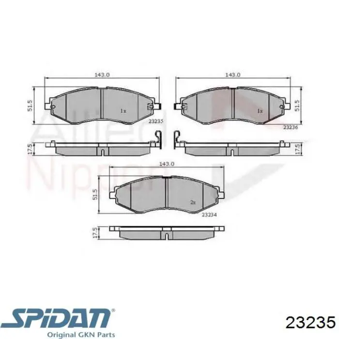 KB186 Japan Parts Fuelle palier delantero interior