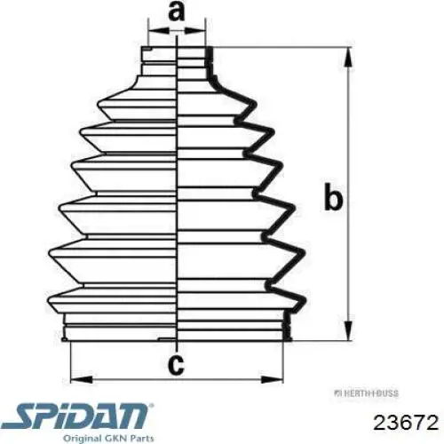 Comprar 23672 GKN-Spidan Fuelle de palier delantero exterior