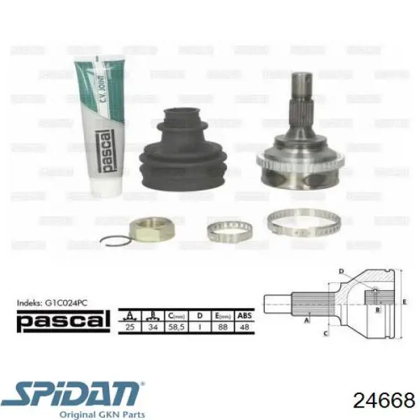 24668 GKN-Spidan Semieje delantero izquierdo