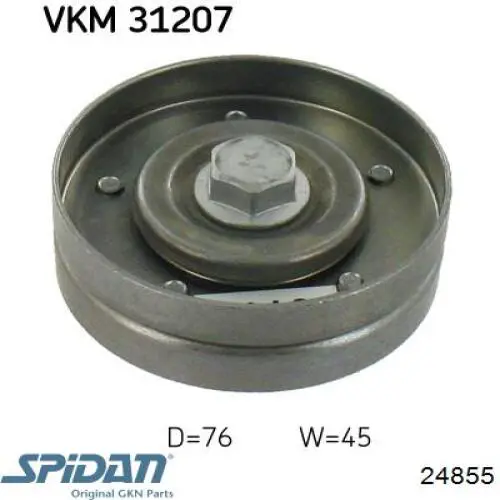 24855 GKN-Spidan fuelle, árbol de transmisión delantero interior