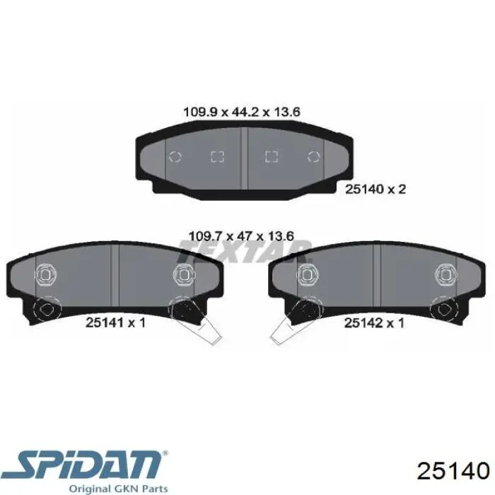 25140 GKN-Spidan árbol de transmisión delantero derecho