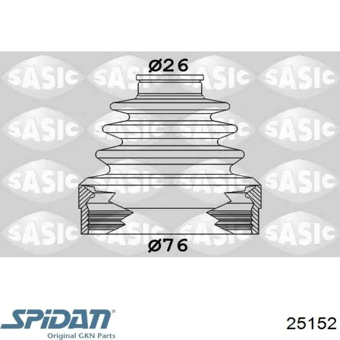 25152 GKN-Spidan fuelle, árbol de transmisión delantero interior