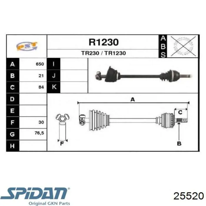 Fuelle, árbol de transmisión delantero exterior Mazda 626 3 GD