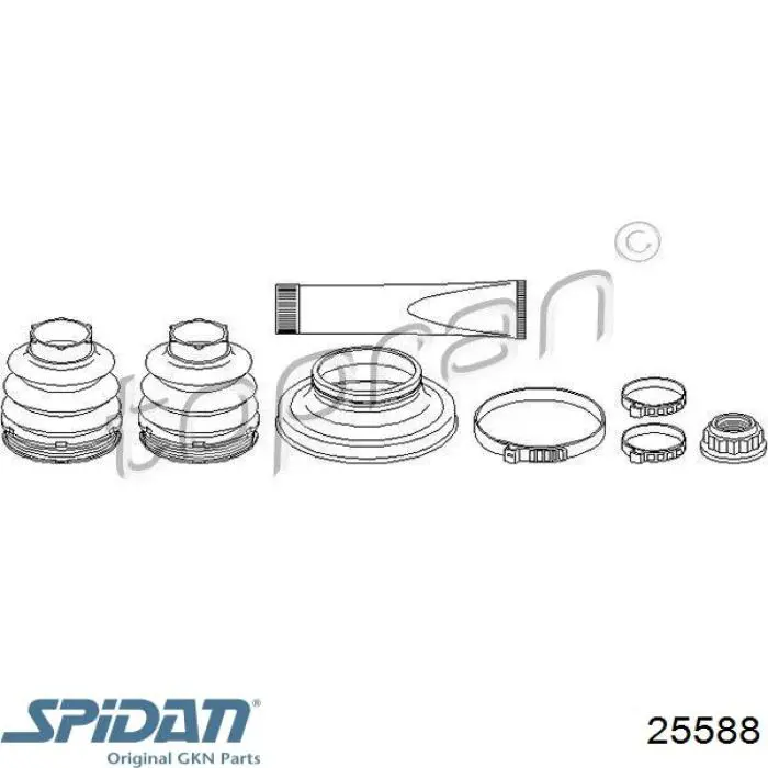 Fuelle interior de junta homocinética del semieje trasero GKN-Spidan 25588 precio, desde 17,77 EUR