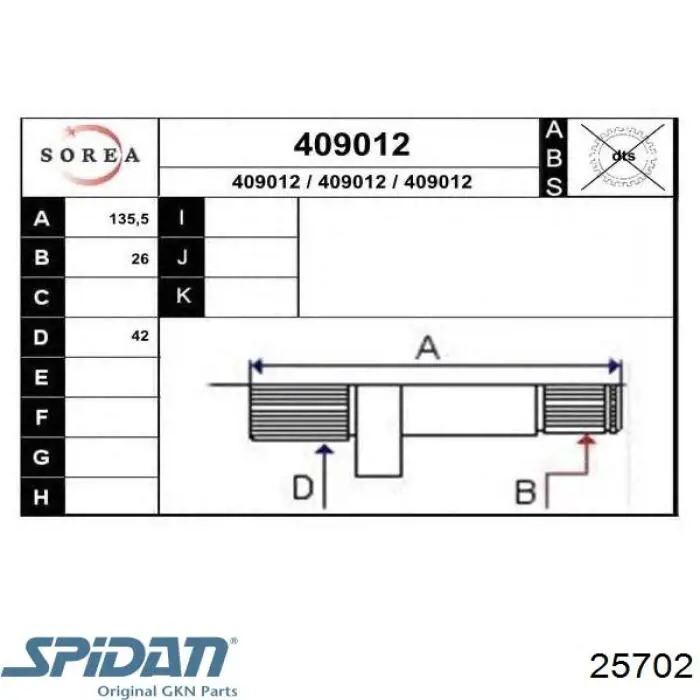 Comprar 0A5409343B VAG Eje intermedio de transmisión