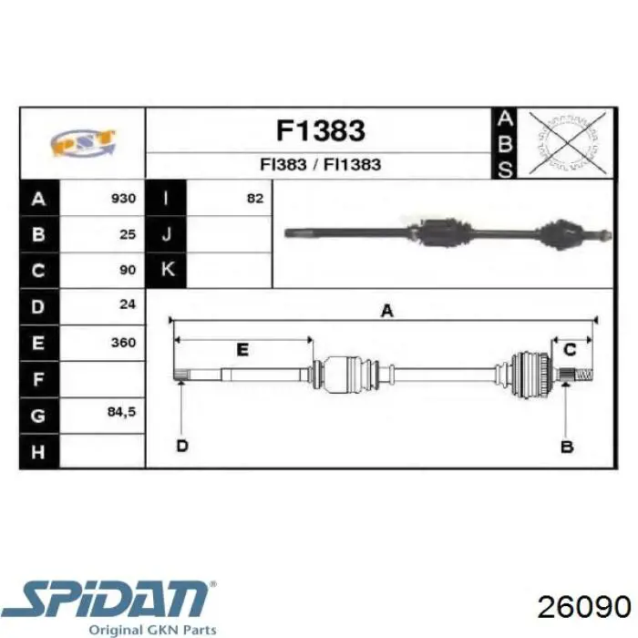 Comprar 26090 GKN-Spidan Fuelle exterior del eje de transmisión trasero