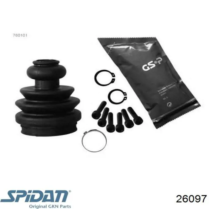 Fuelle, semieje delantero interior GKN-Spidan 26097