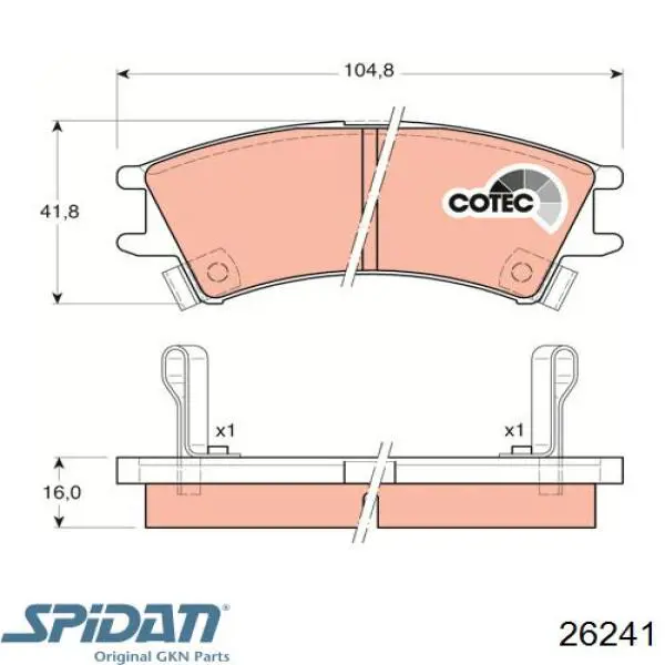 26241 GKN-Spidan fuelle, árbol de transmisión trasero interior