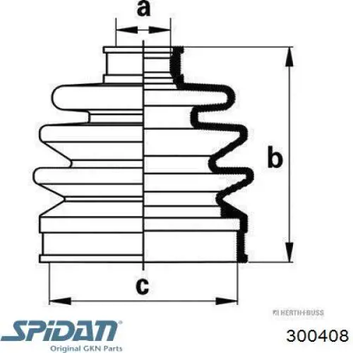 300408 GKN-Spidan fuelle, árbol de transmisión delantero exterior