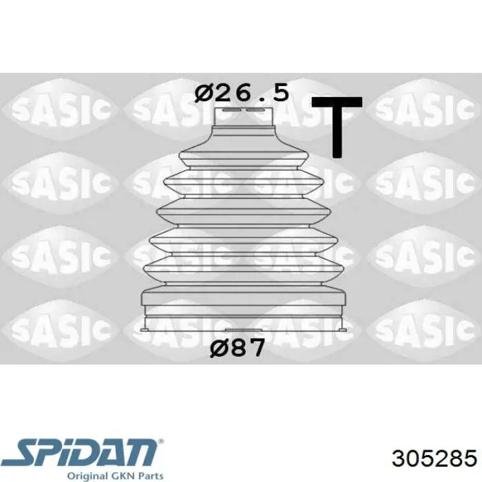 305285 GKN-Spidan fuelle, árbol de transmisión delantero exterior