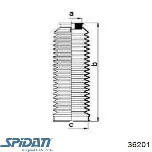 36201 GKN-Spidan árbol de transmisión delantero derecho