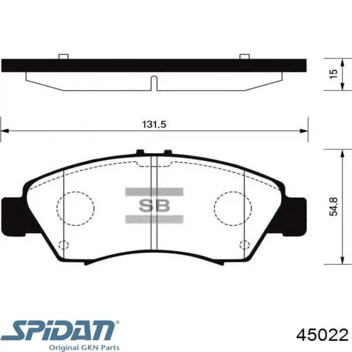 45022 GKN-Spidan rótula barra de acoplamiento exterior