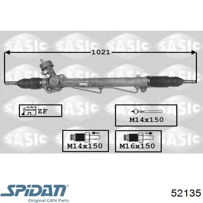 Cremallera de dirección 52135 GKN-Spidan