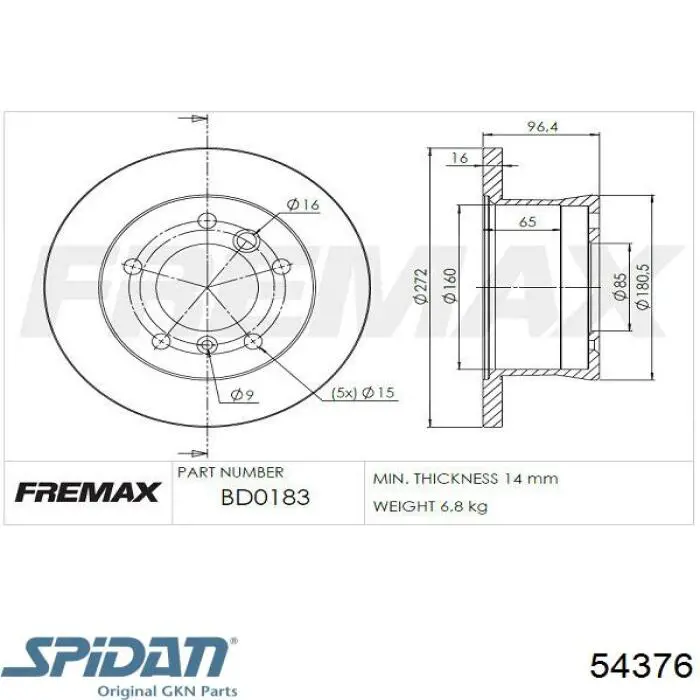 54376 GKN-Spidan bomba hidráulica de dirección