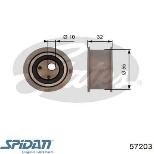 57203 GKN-Spidan rótula de suspensión superior