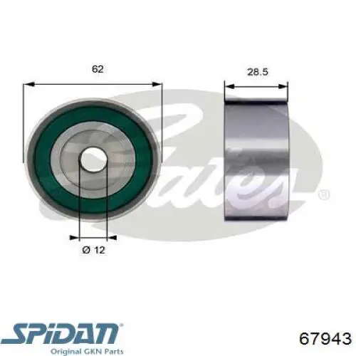 67943 GKN-Spidan rodillo intermedio de correa dentada