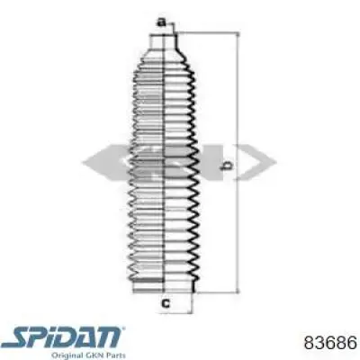 83686 GKN-Spidan bota de direccion derecha (cremallera)