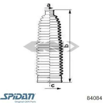 Guardapolvo de dirección izquierdo (cremallera) GKN-Spidan 84084 precio, desde 7,92 EUR