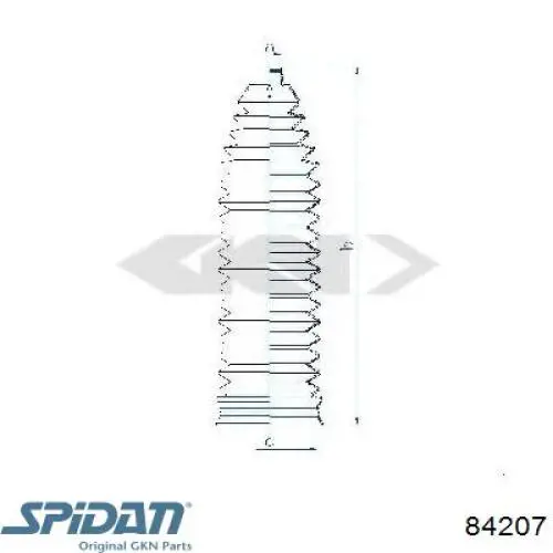 Guardapolvo de dirección izquierdo (cremallera) 84207 GKN-Spidan