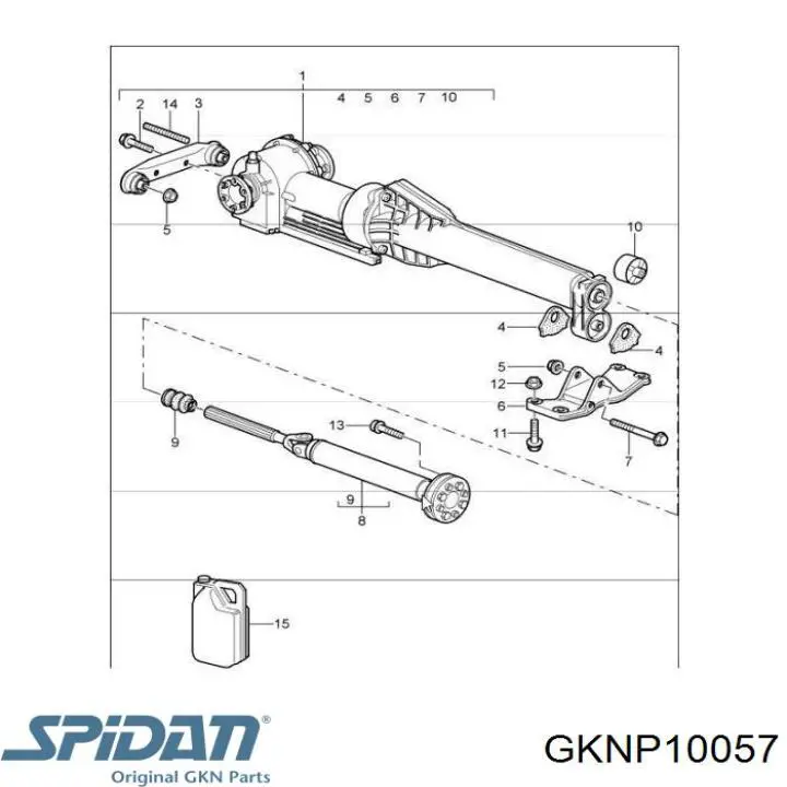 GKNP10057 GKN-Spidan árbol cardán, eje delantero