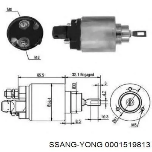 0001519813 Ssang Yong bendix, motor de arranque