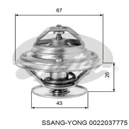 0022037775 Ssang Yong termostato, refrigerante