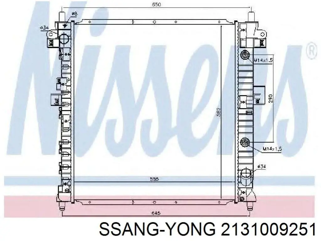 2131009251 Ssang Yong radiador refrigeración del motor