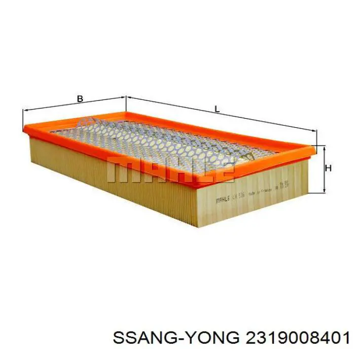 2319008401 Ssang Yong filtro de aire