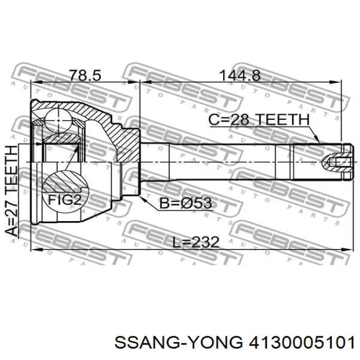 Comprar 4130005101 Ssang Yong Semieje delantero